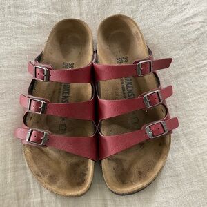 Birkenstock “Florida” Red Leather EU size 39 N. Barely worn. No box